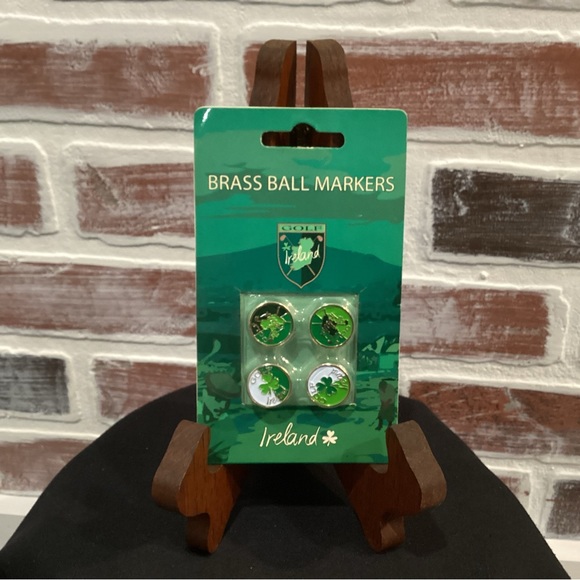 Shamrock Other - “3/$15” - New Ireland Brass Golf Ball Markers - NIP - Never Opened - Irish Golf